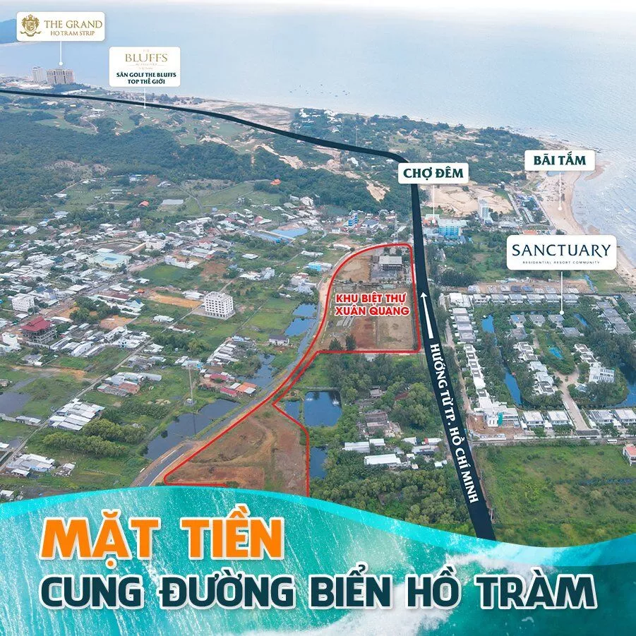 mặt tiền đường biển Hồ Tràm dự án Xuân Quang Villas