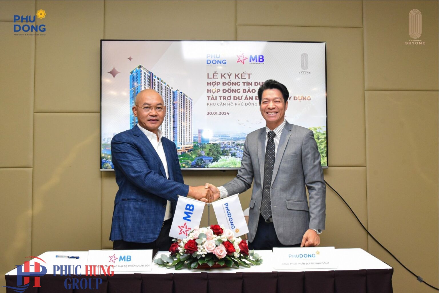 Hợp tác ký kết giữa MB và Phú Đông Group bão lãnh dự án Sky One