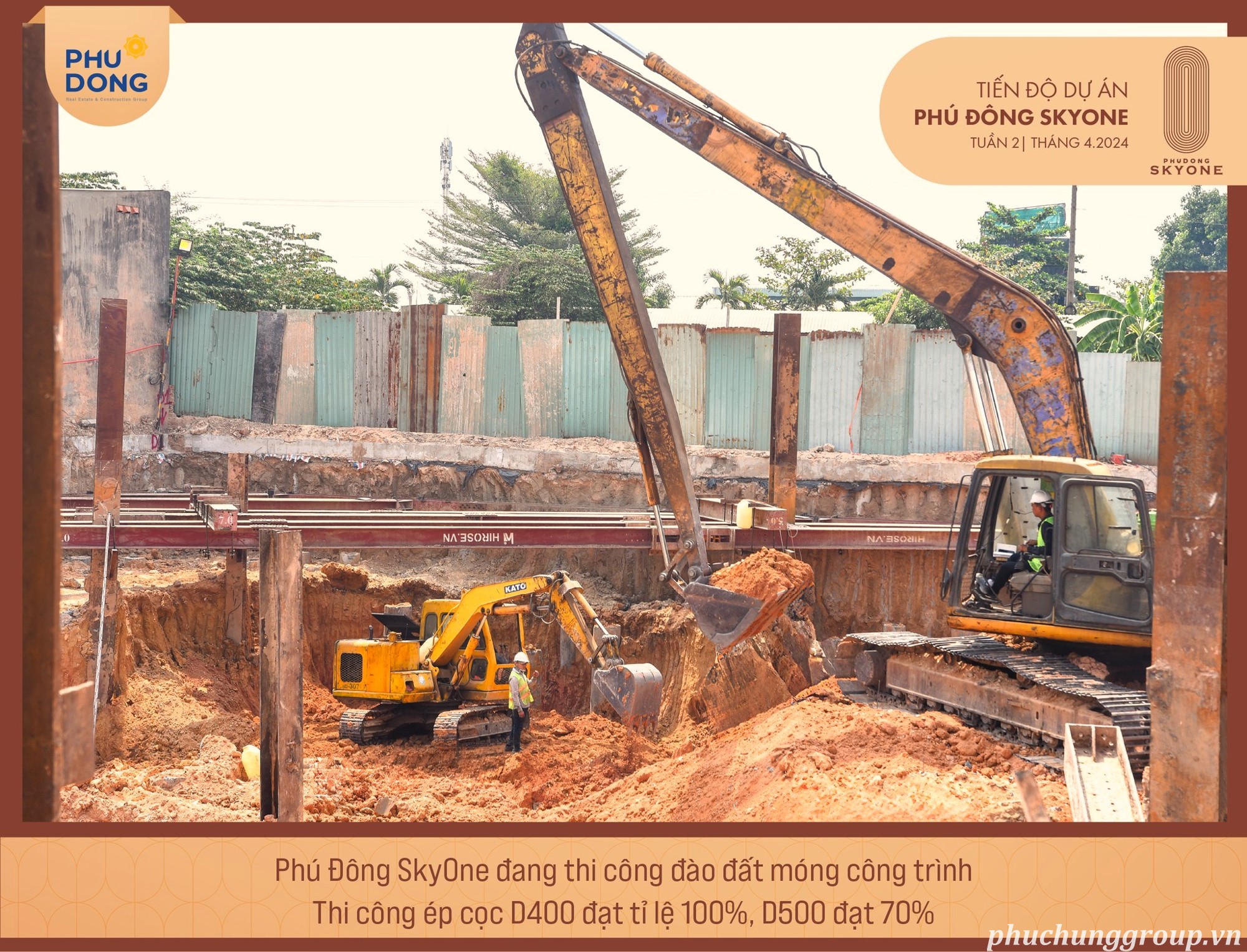 Tiến độ xây dựng dự án Phú Đông SkyoNE 4.2024