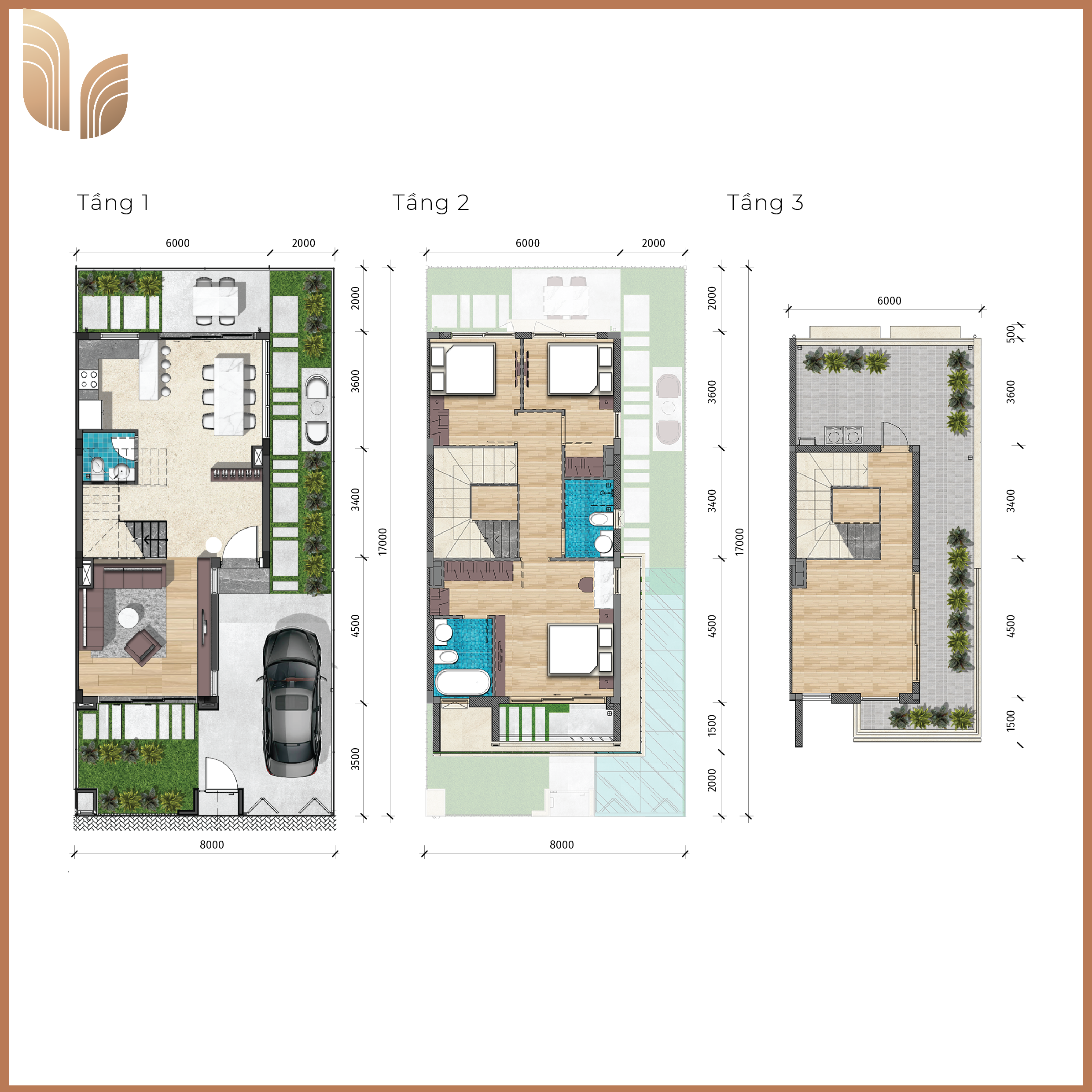 LAHome-Mặt bằng biệt thự ven kênh CV1