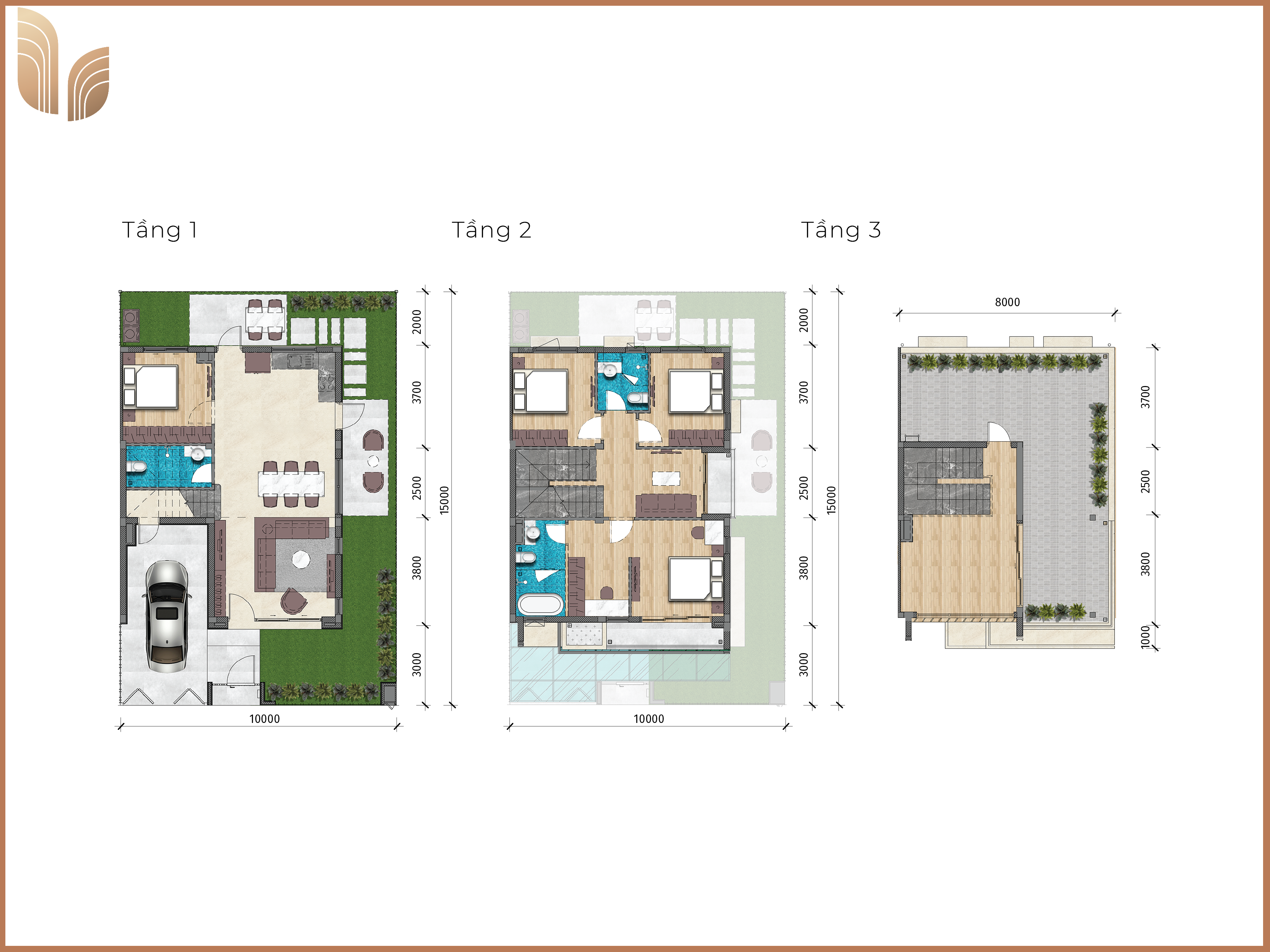 LAHome-Mặt bằng biệt thự ven kênh CV2