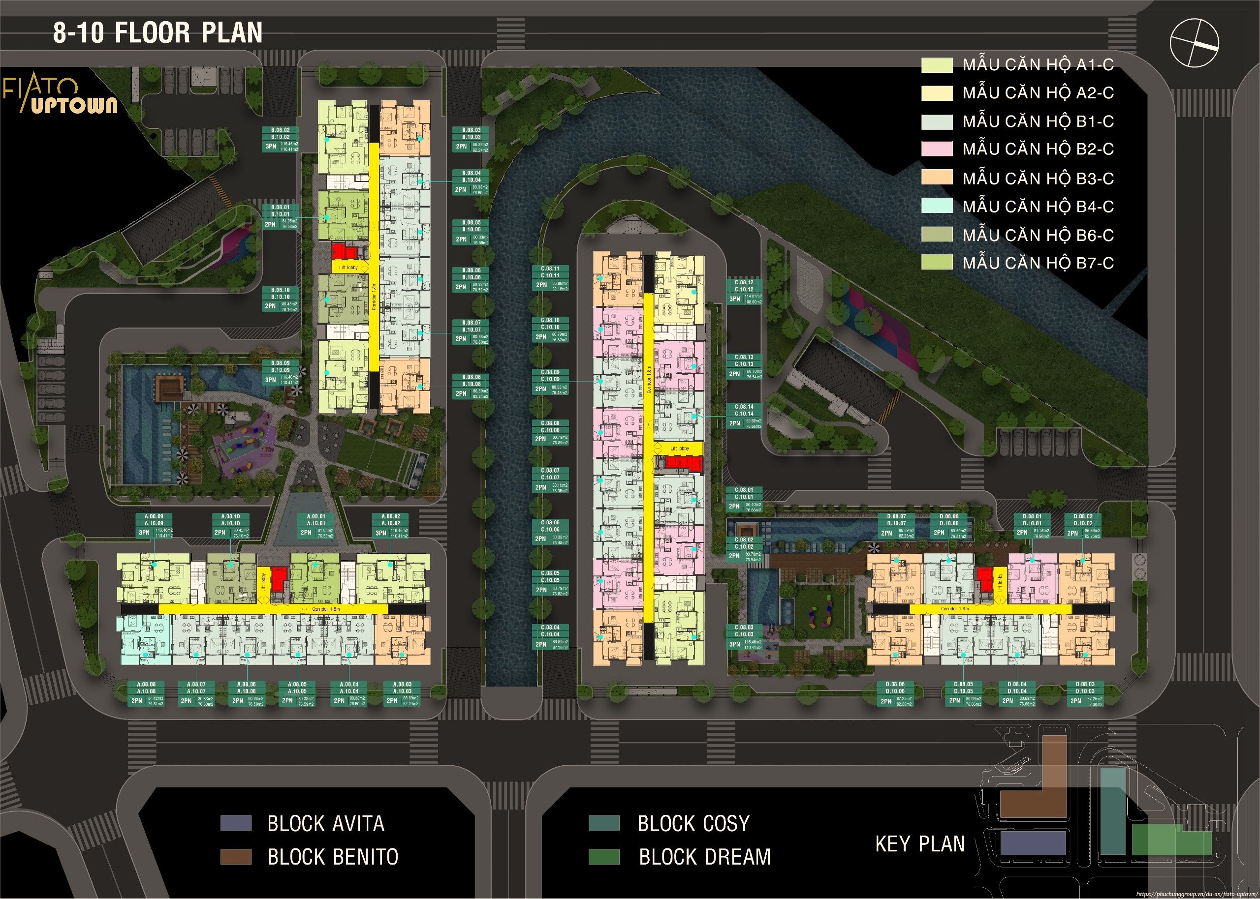 MẶT BẰNG TẦNG 8-10 FIATO UPTOWN THỦ ĐỨC