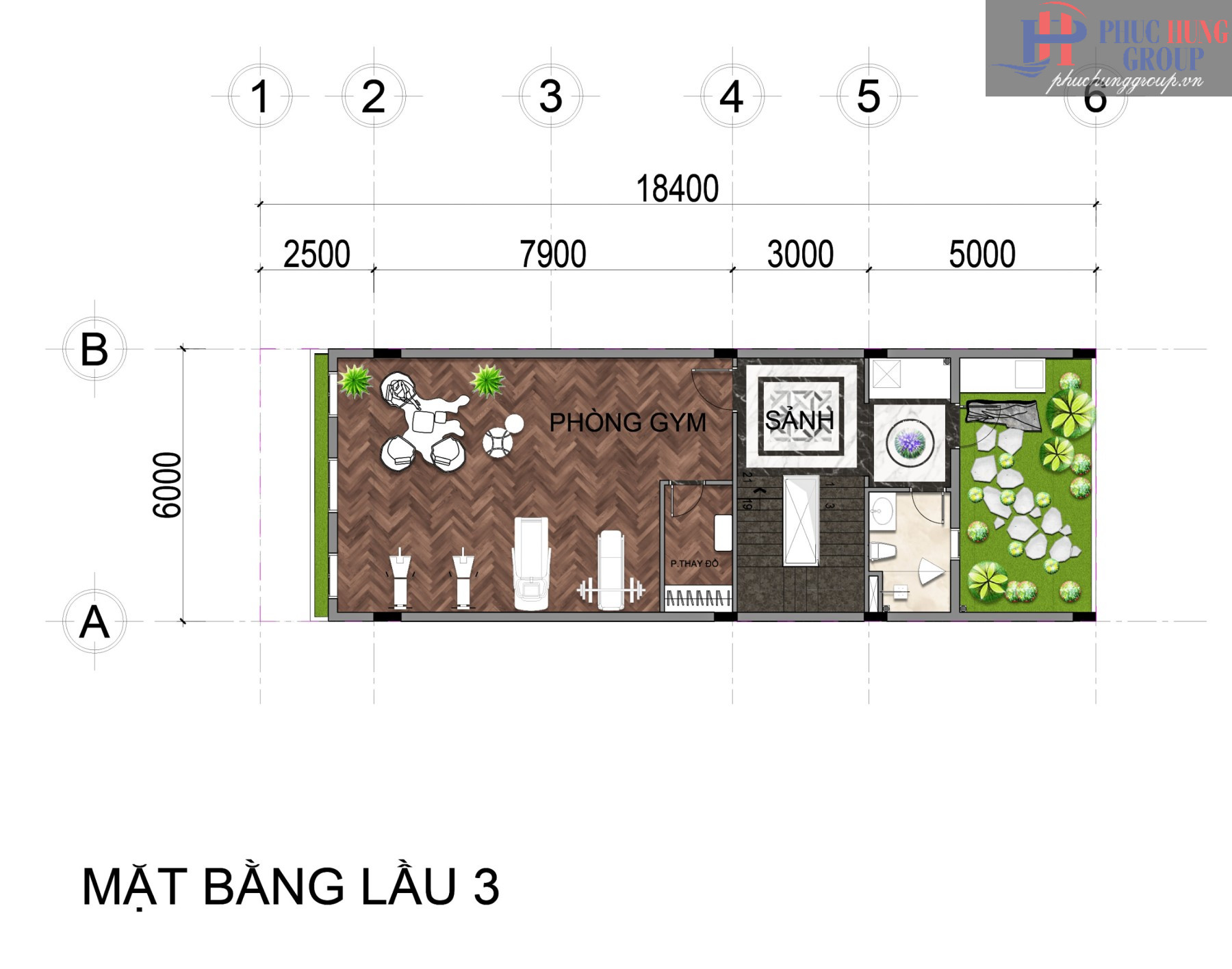 Mặt bằng shophouse lầu 3 Agora City