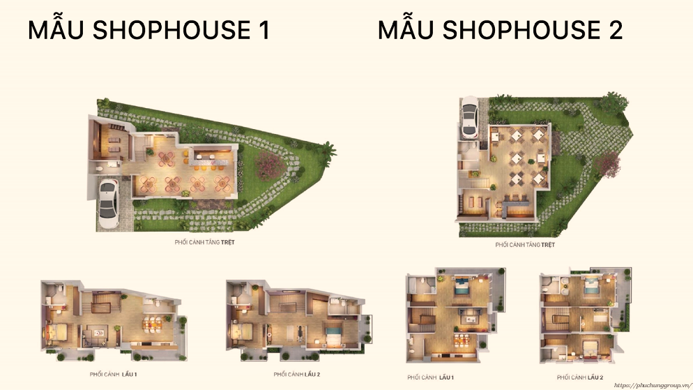 Mẫu shophouse tại The Sky Riverside