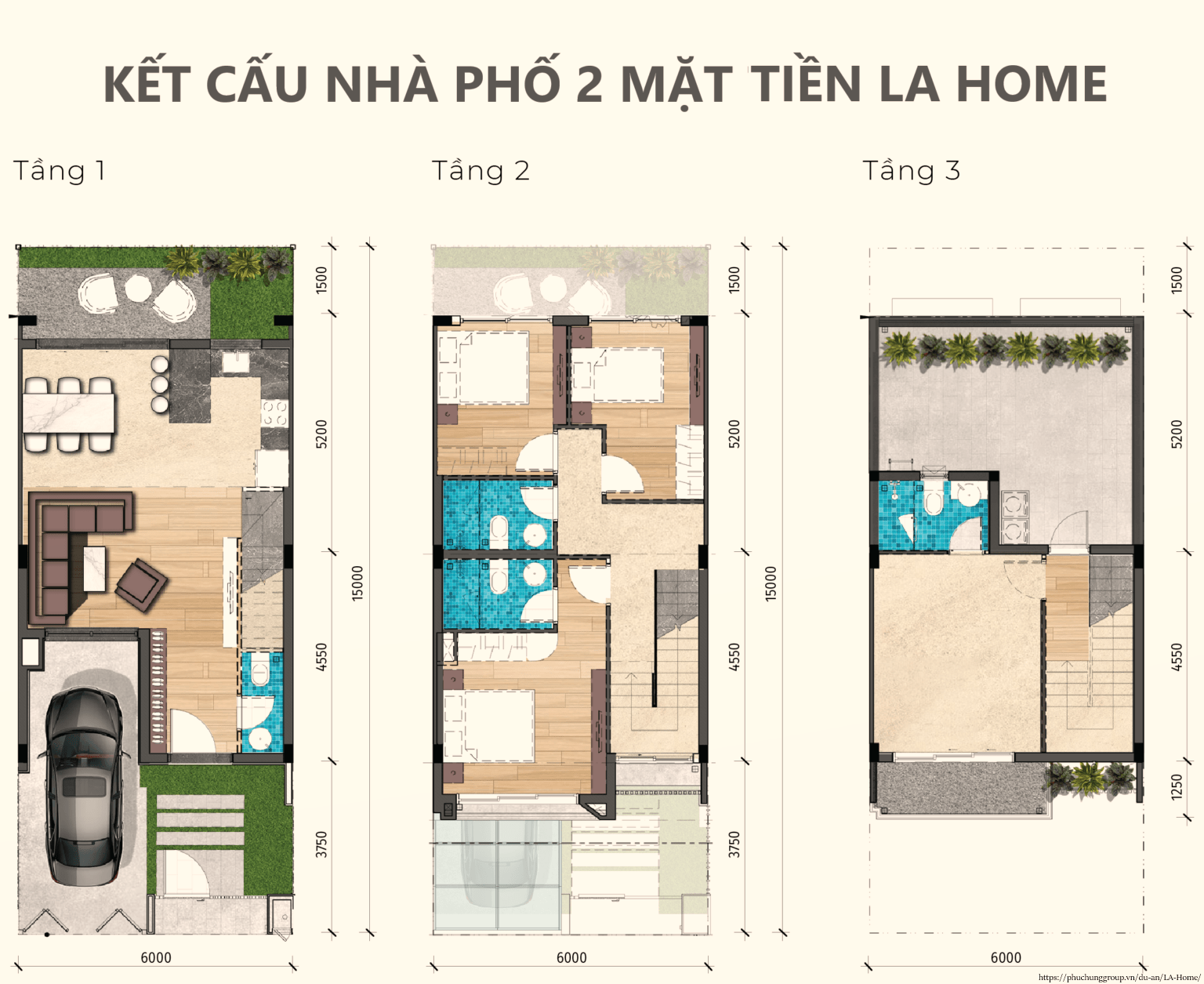 Kết Cấu Nhà Phố 2 Mặt Tiền