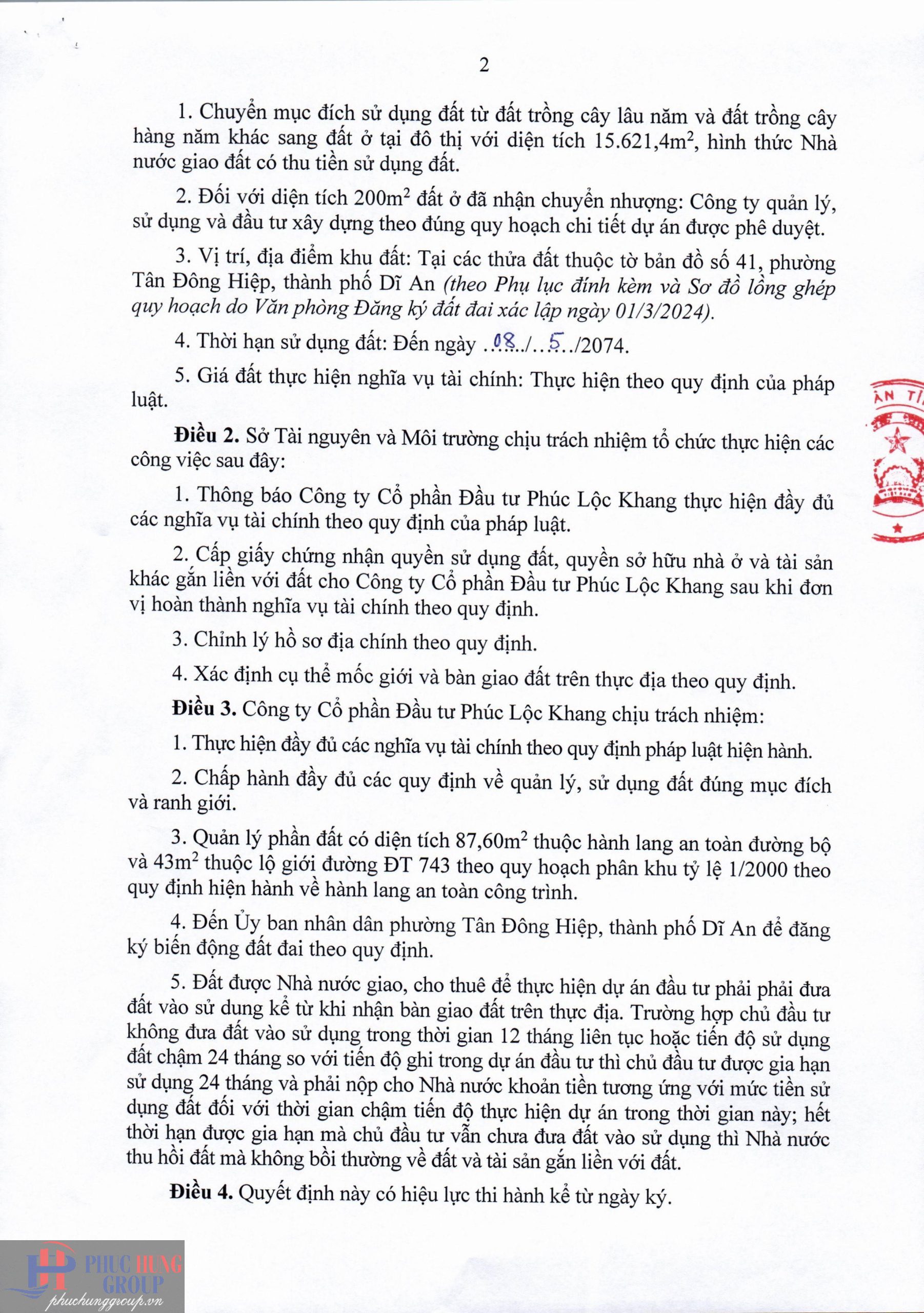 Quyết định 1334 – Cho Phép Chuyển Mục đích Sử Dụng đất để Thực Hiện Dự án Tt Avio Trang 02