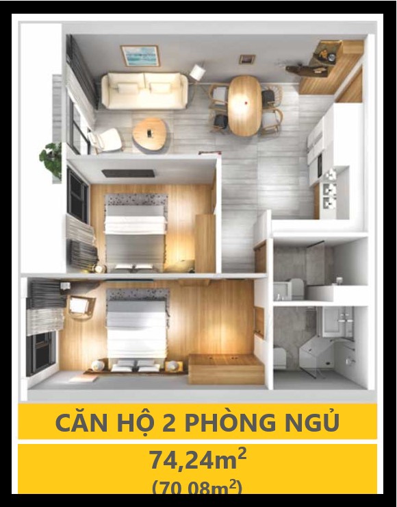 THIẾT KẾ LAVIDA 2 PHÒNG NGỦ