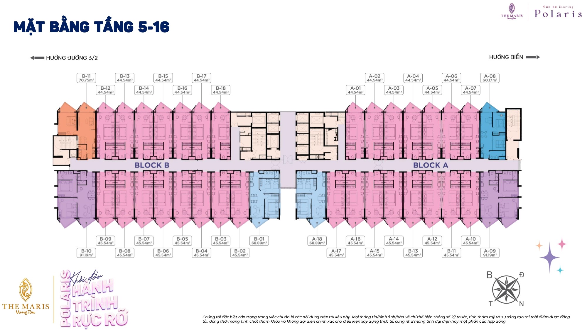 Mặt Bằng Tầng 5-16 Căn Hộ Polaris The Maris Vũng Tàu