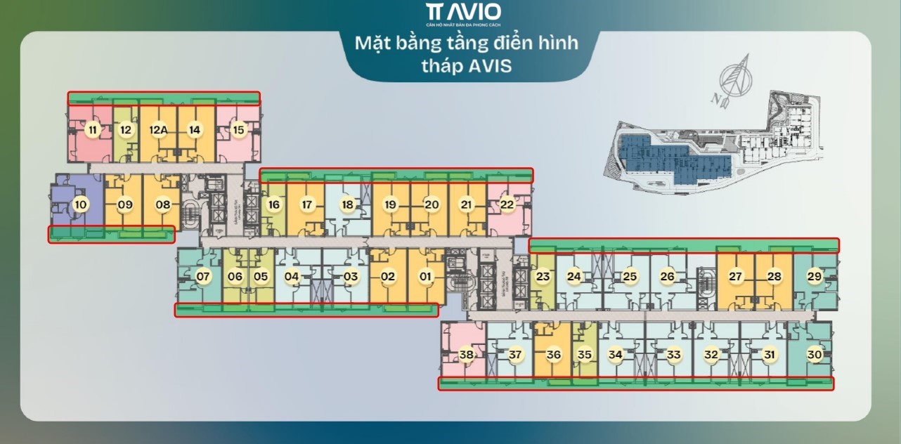 Mặt Bằng Tầng Căn Hộ Tháp Avis Dự án Tt Avio