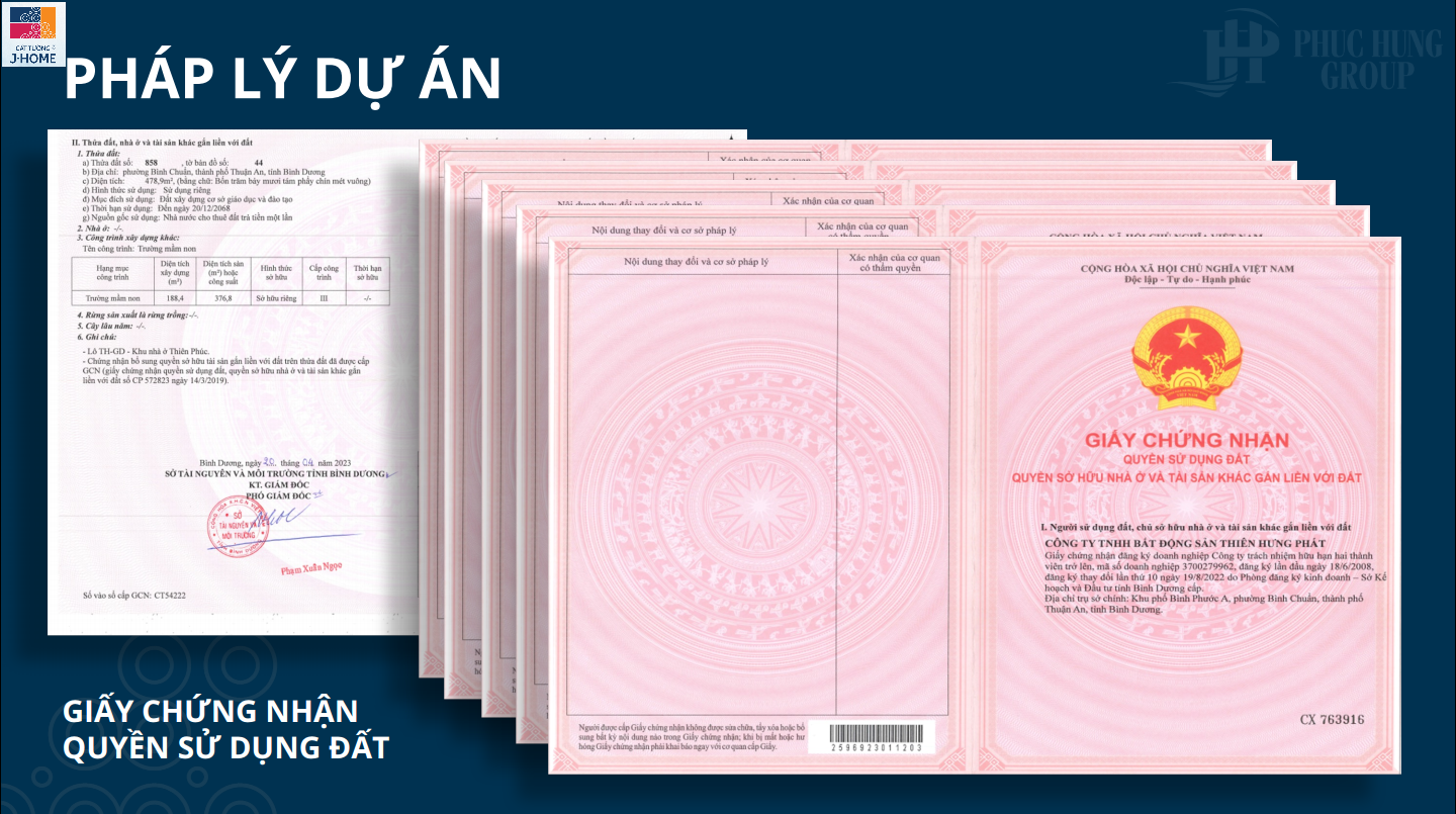 Pháp Lý Dự án Cát Tường J-home_giấy Chứng Nhận Quyền Sử Dụng đất