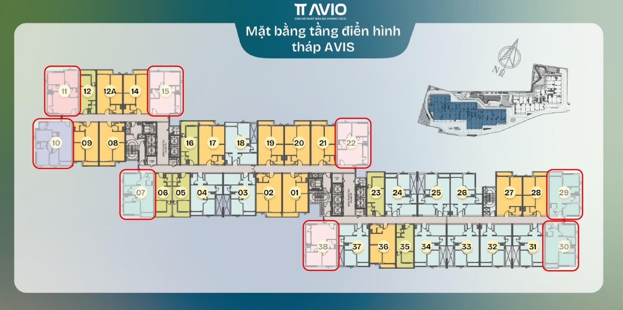 Tháp Avis Dự án Tt Avio Với Tỷ Lệ Vàng Các Căn Góc