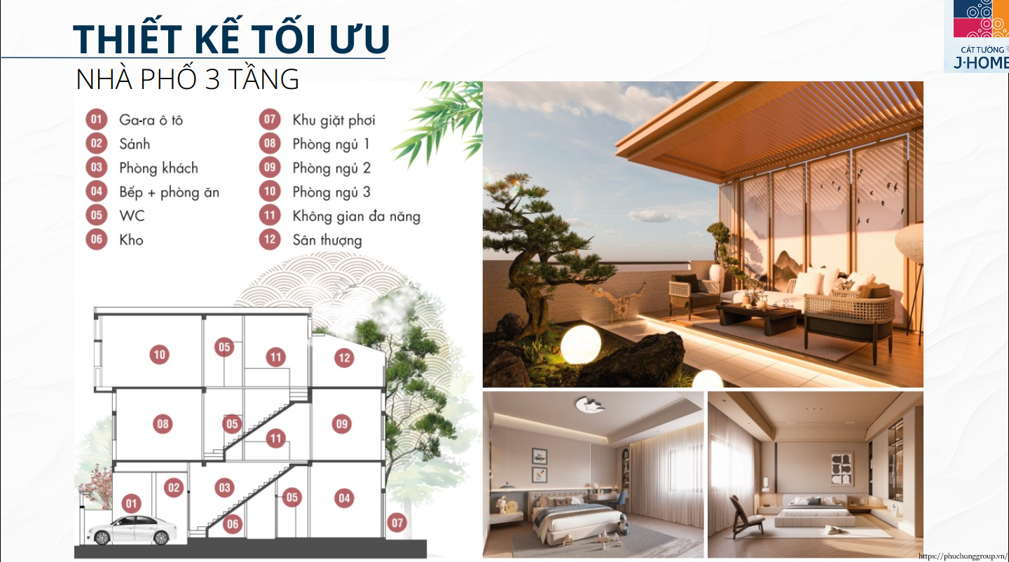 Thiết Kế Tối ưu Nhà Phố 3 Tầng Tại J Home Cát Tường