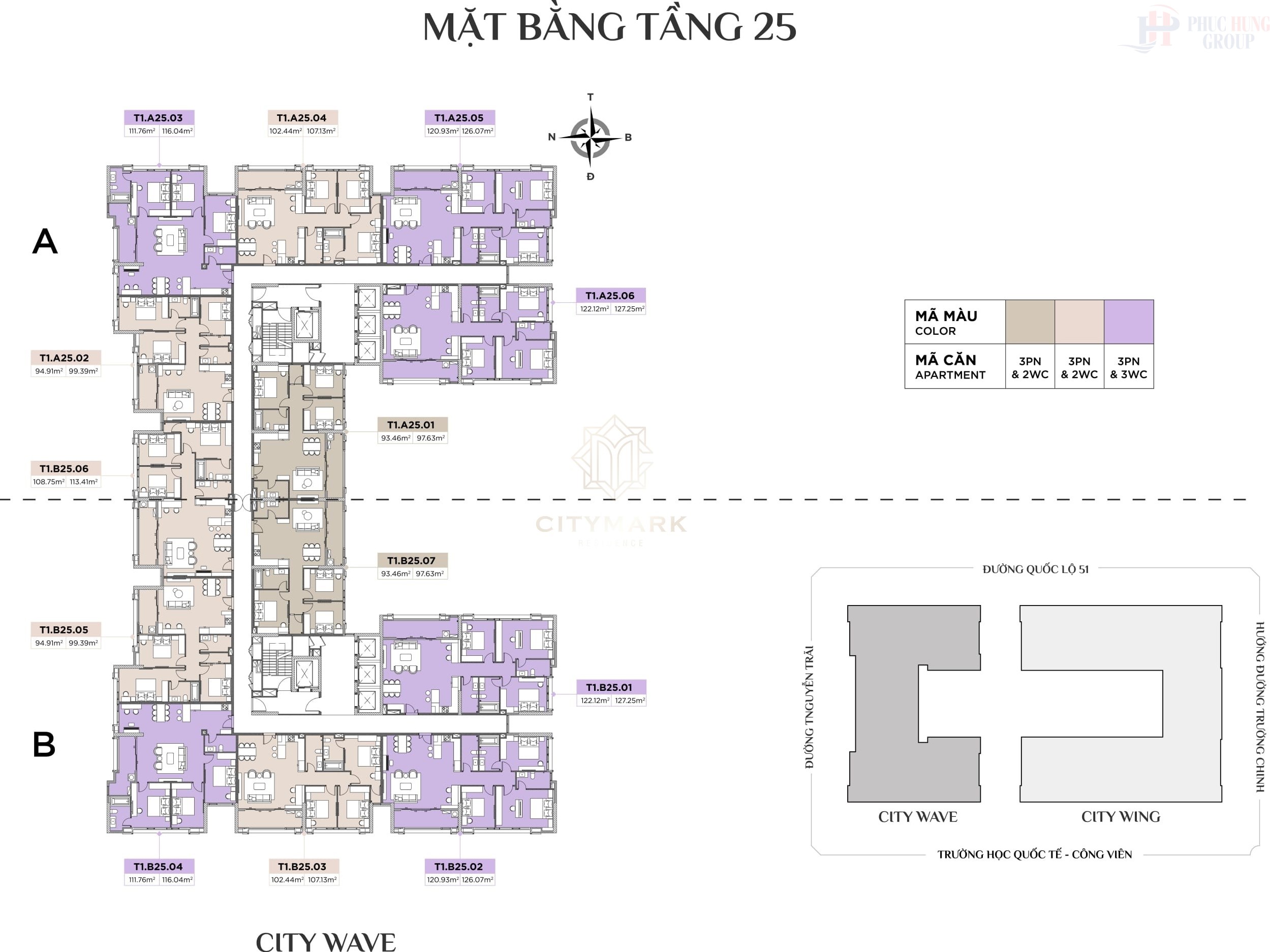 Mặt Bằng Tầng 25 Tháp Citywave Căn Hộ Citymark Residence Phú Mỹ Bà Rịa Vũng Tàu