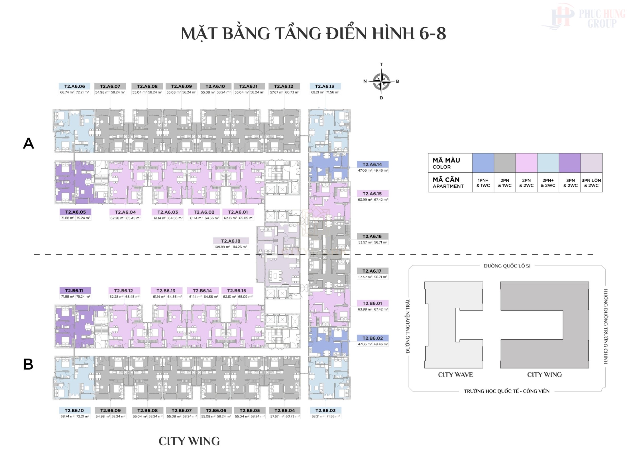 Mặt Bằng Tầng 6-8 Tháp Citywing Dự án Căn Hộ Citymark Residence Phú Mỹ Bà Rịa