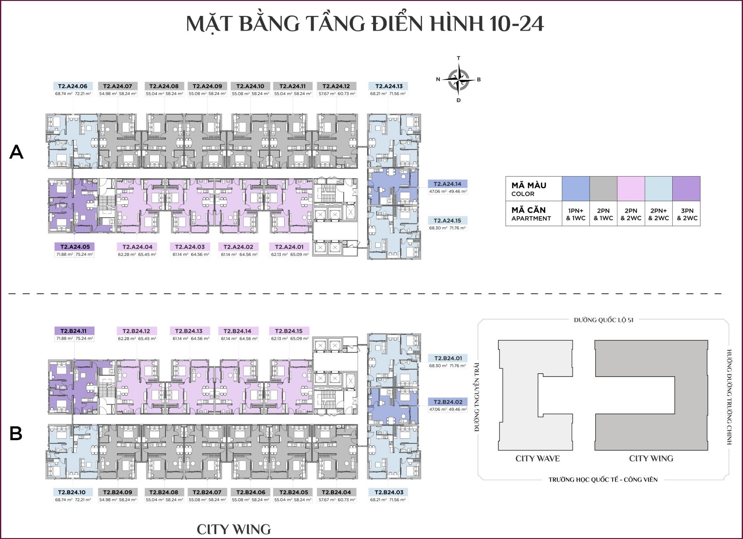 Mặt Bằng Citymark Residence Phú Mỹ Tầng 10-24 Của Tháp City Wing