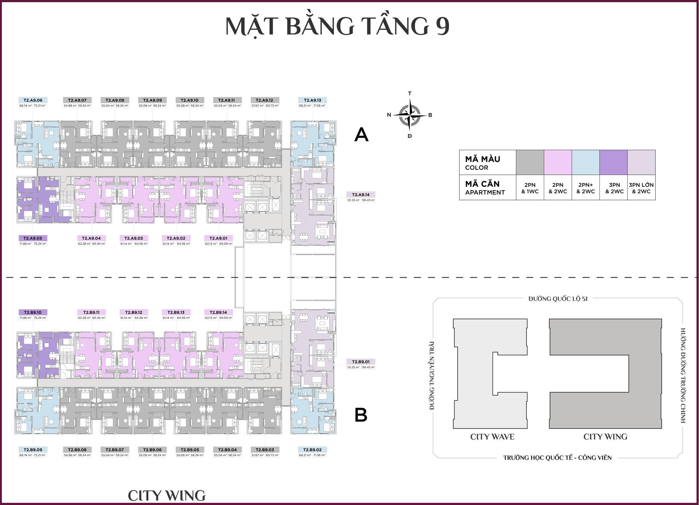 Mặt Bằng Citymark Residence Phú Mỹ Tầng 9 Của Tháp City Wing