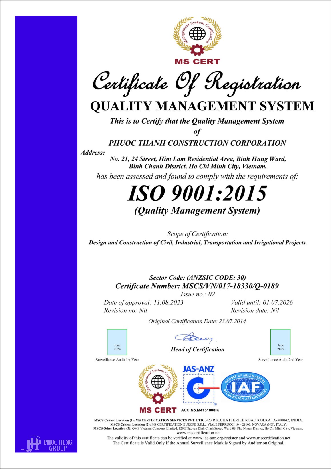 Phước Thành Với Tiêu Chuẩn Iso Về Hệ Thống Quản Lý Chất Lượng