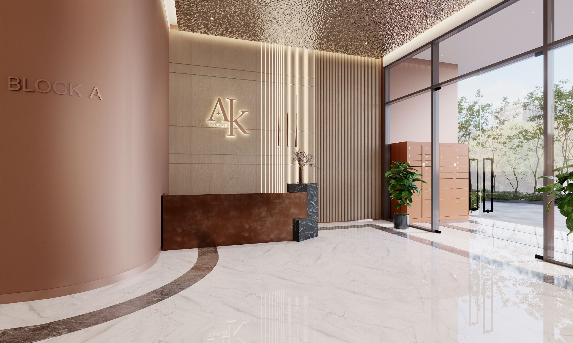 Quầy Lễ Tân Dự án Ak Tower (2)